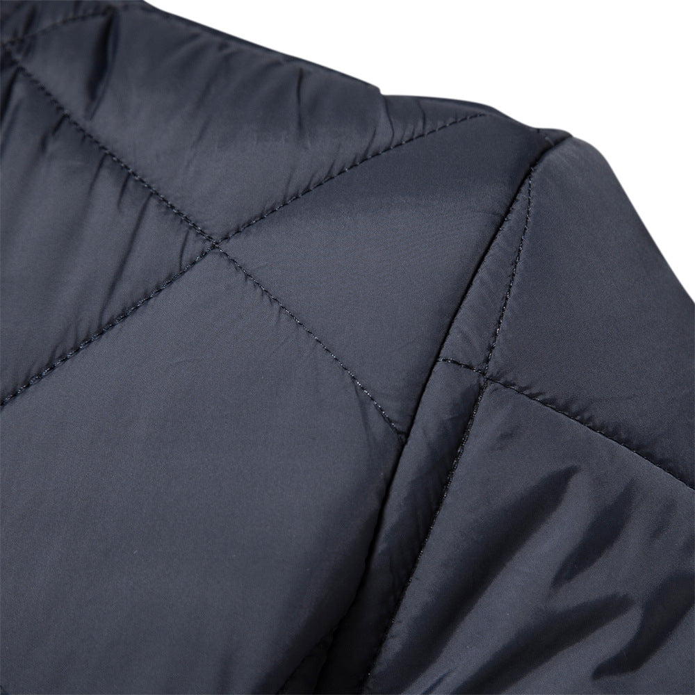 Men's Stand Collar Cotton-padded Jacket Solid Color Casual Cotton-padded Jacket