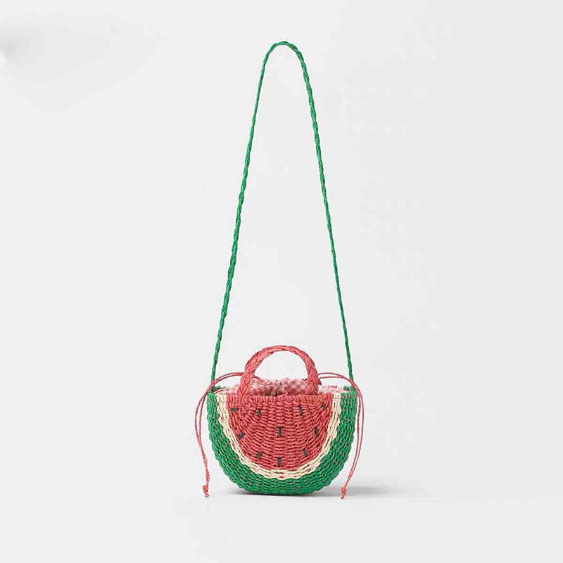 Embroidered Crossbody Straw Bag Woven Seaside Holiday Beach
