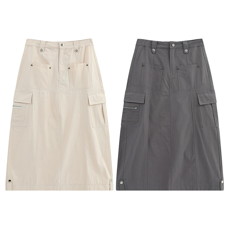 Split Straight Japanese Style Slim Fit Skirt