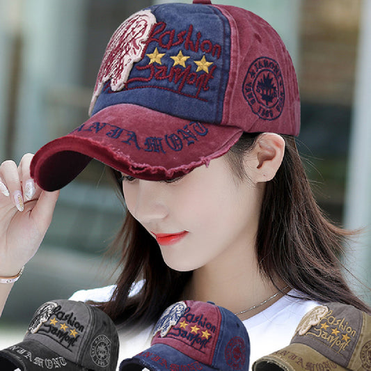 Embroidered Casual Letter Baseball Cap Distressed Outdoor