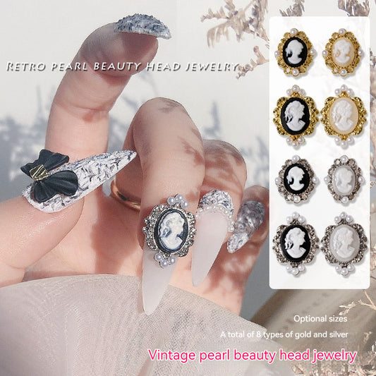 Baroque Retro Beauty Head Nail Accessories