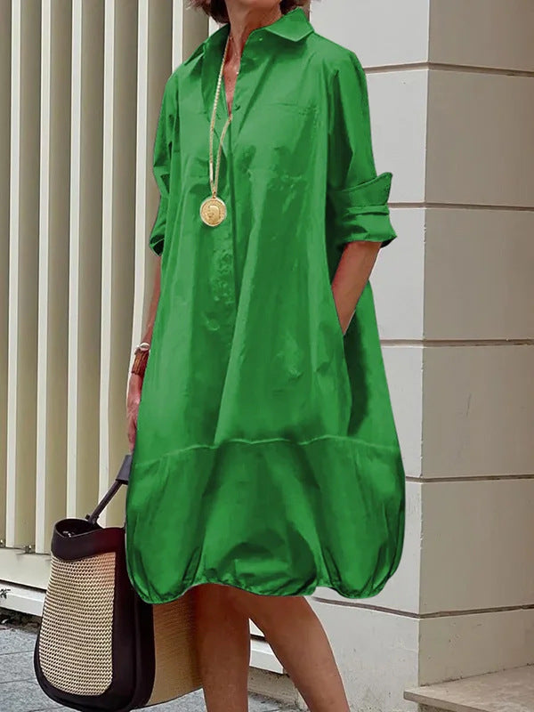 Women's Solid Color Fashion Single-breasted Hollow-out Long-sleeved Shirt