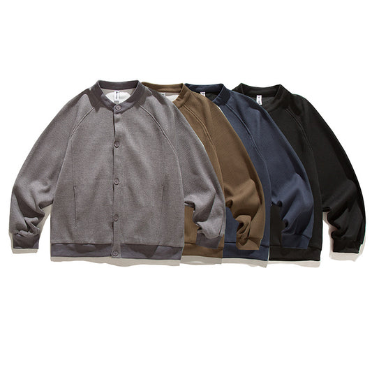 Men's Raglan Sleeve Loose Baseball Uniform Coat
