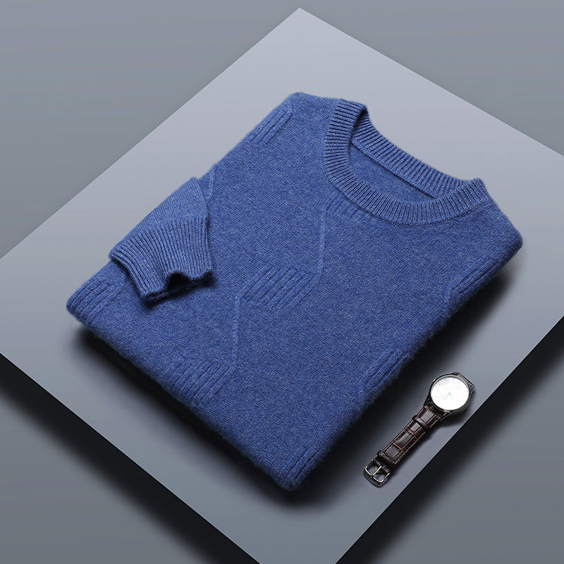 Fashion Men's Round Neck Thick Twisted Sweater