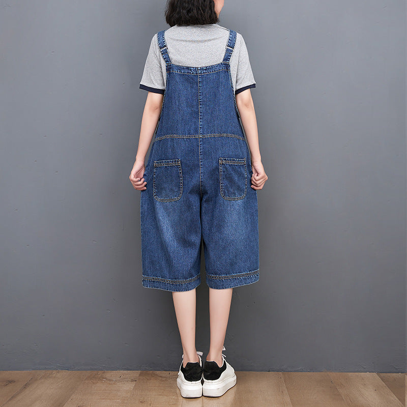 New Large Size Denim Overalls Loose And Slim