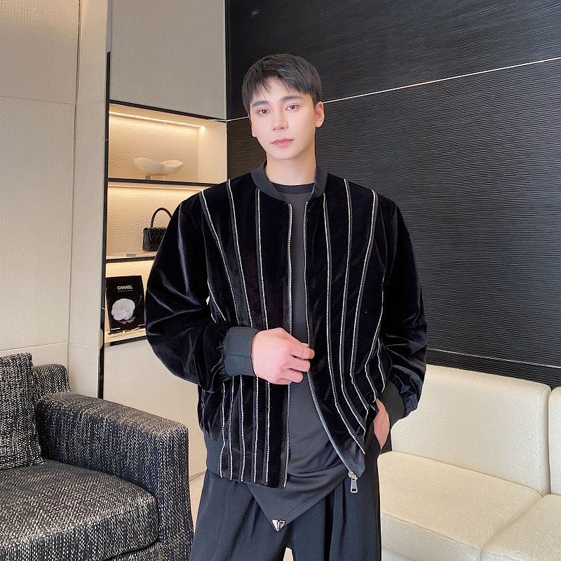 Men's Three Dimensional Sequin Decorative Sweater Coat