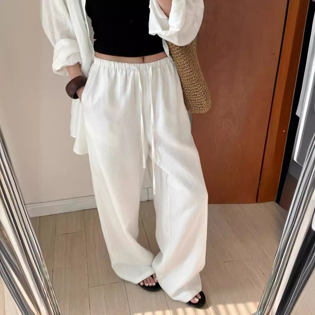 Loose Tencel Linen Wide-leg Pants