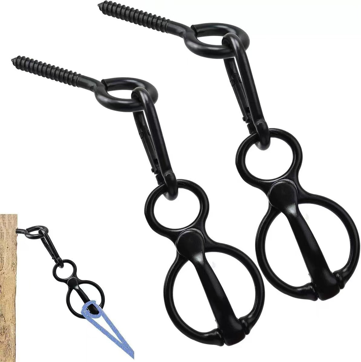 Leash String Clip Silver Black Carbon Steel High Strength
