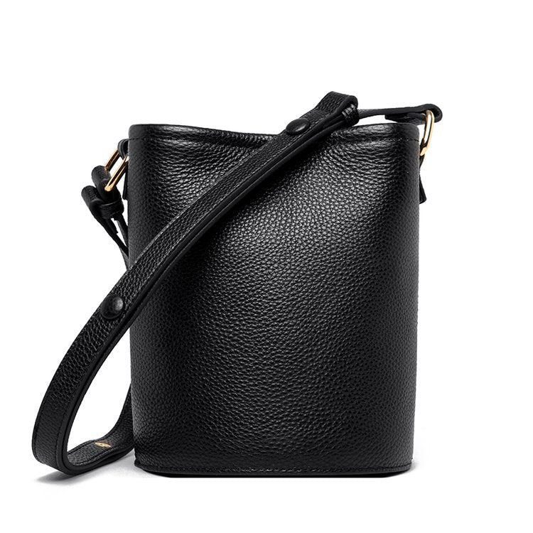 Fashion Casual Top Layer Cowhide Bucket Bag