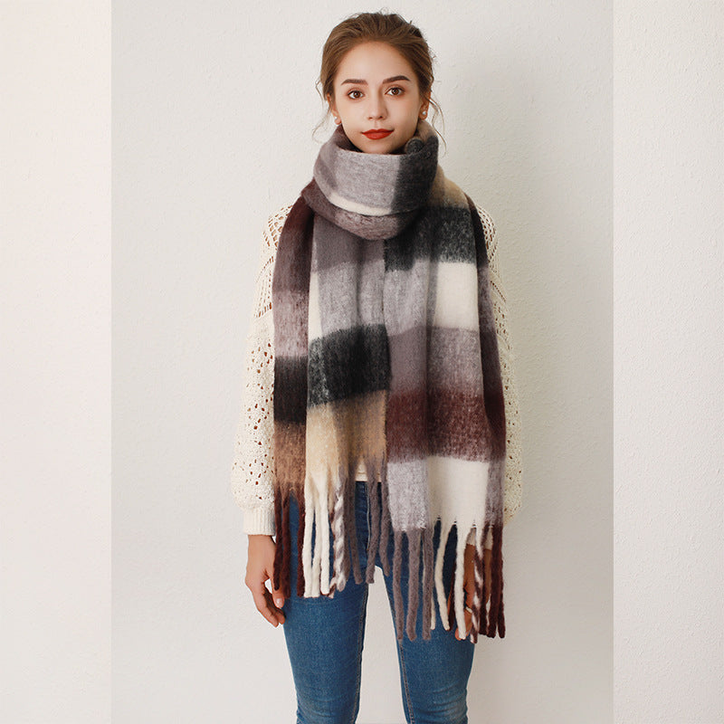 AC Gitter Fortykket Nye Mohair Cashmere Halstørklæder til Kvinder