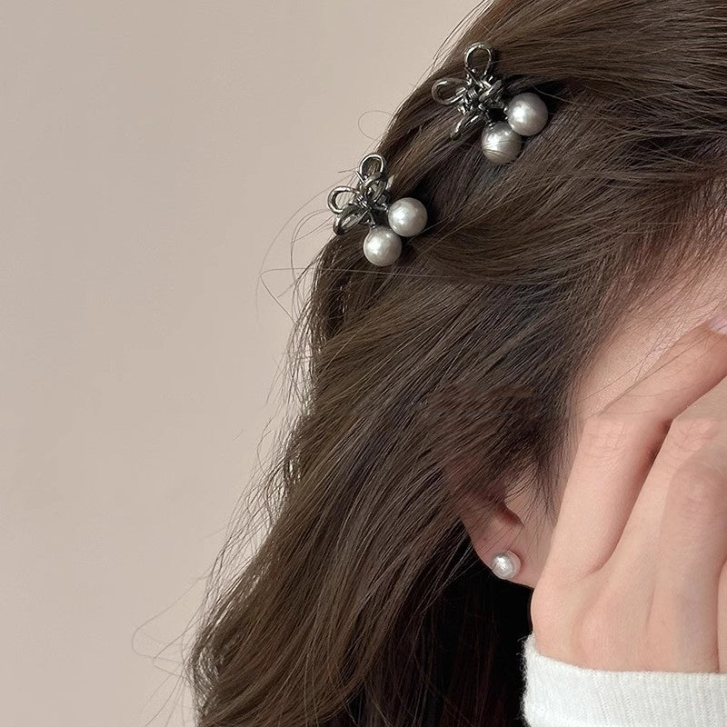 Grey Cherry Pearl Small Claw Clip Women's New High-end