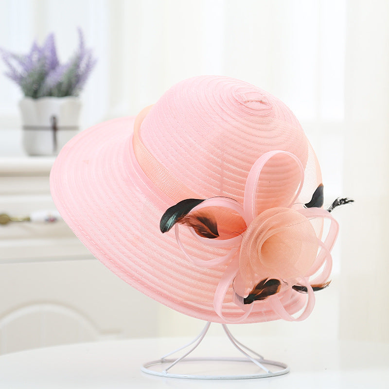 Organza Top Hat New Spring And Summer Feather