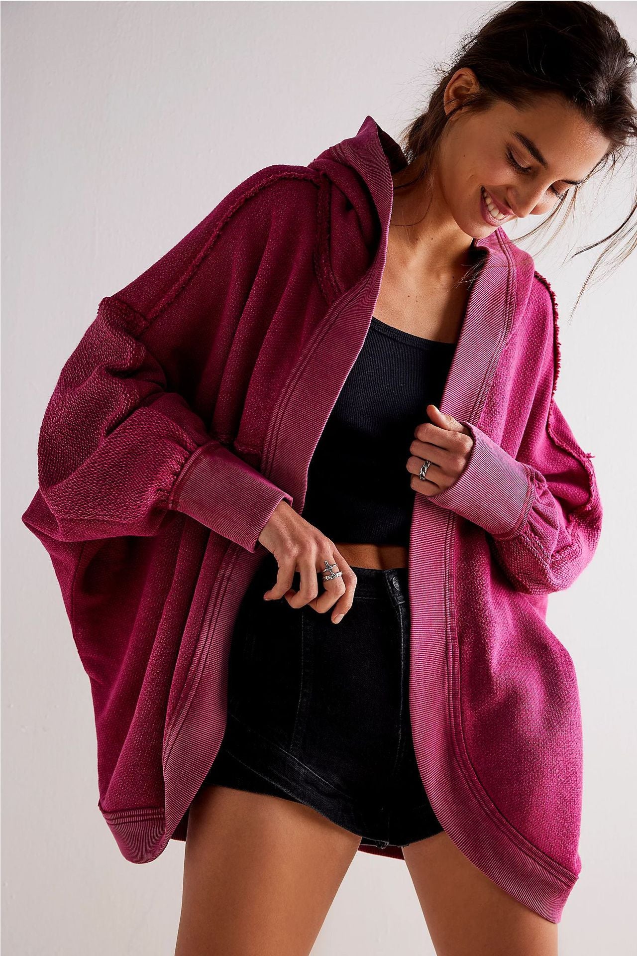 American Retro Sports Hooded Cardigan High-grade Sweater