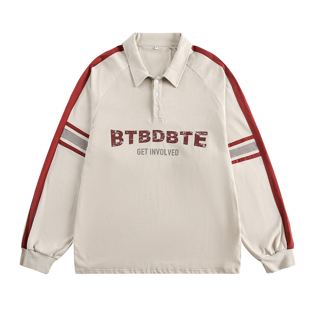 Stribet revers-halvpatentstrikket pullover