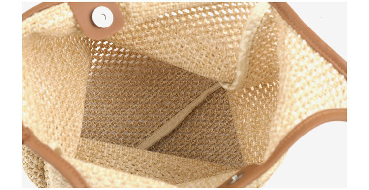 Vest Fishnet Bag Literary Straw Shoulder Bag