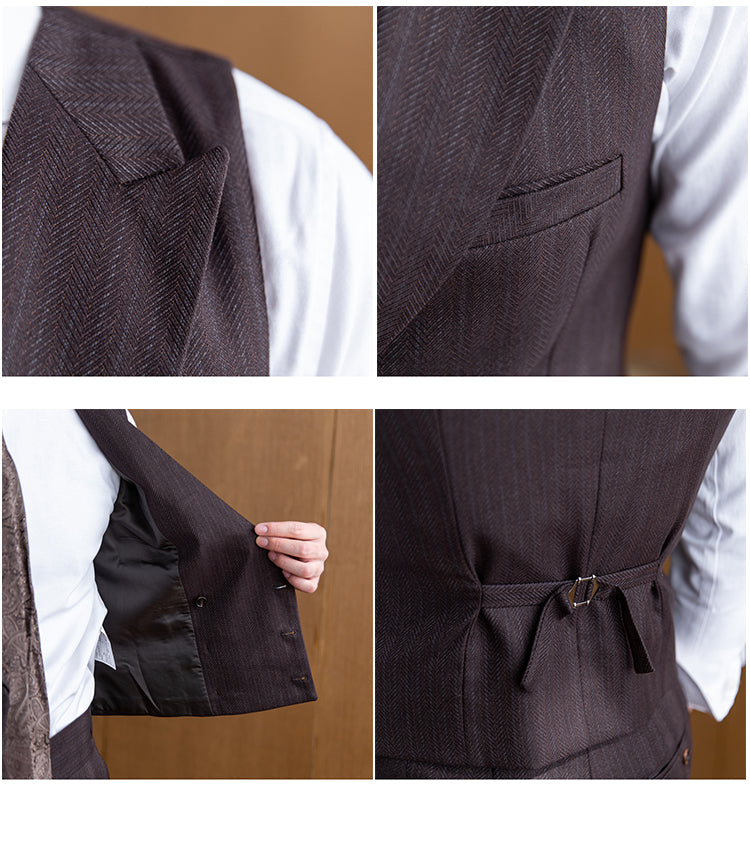 High-quality Banquet Suit Collar Double-breasted Vest