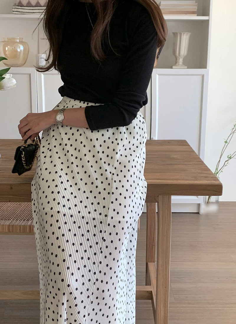 Women's Fashion Pleated Polka Dot Skirt