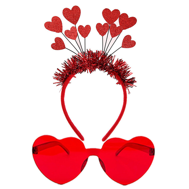 Red Heart Headband Accessories Three-dimensional
