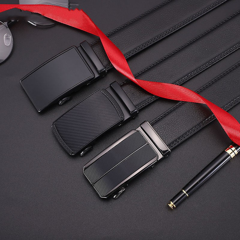 Men's Leather Belt With Automatic Buckle