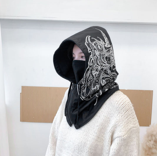 Female Graffiti Ski Helmet Cover Thickened Outdoor Travel Cap Pullover Ha