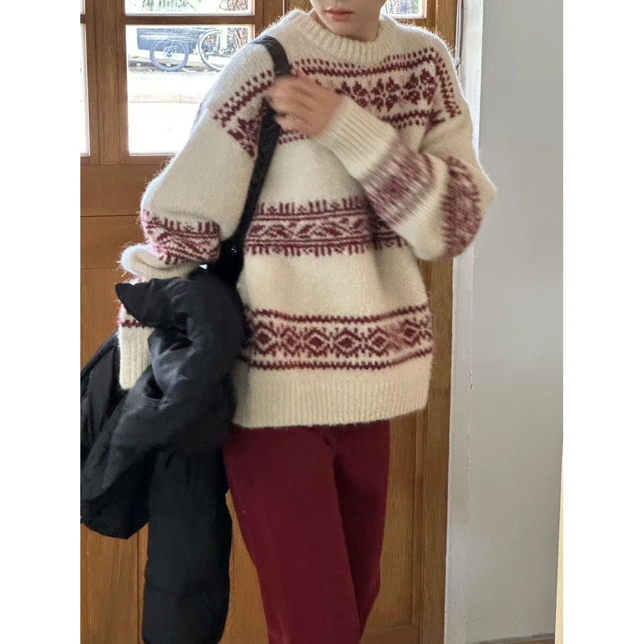 New Vintage Ethnic-style Sweater For Womenloose-fitting And Versatile For Fall And Winter