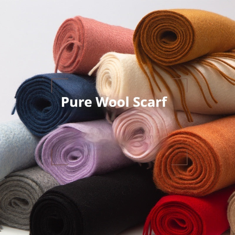 Efterår og vinter tørklæde ensfarvet uldtørklæde fortykket mænd og kvinder