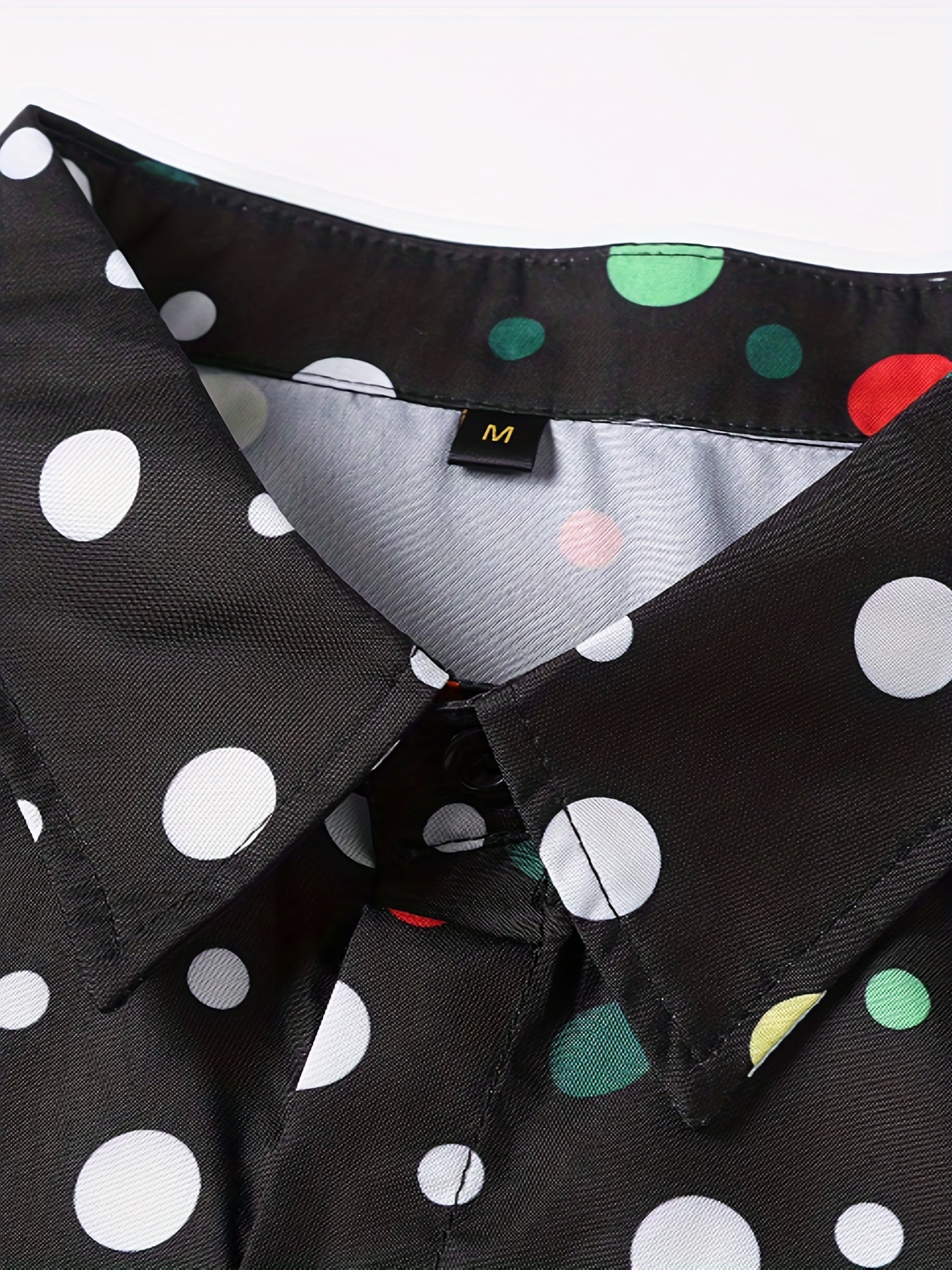 Casual And Versatile Long-sleeved Shirt With Polka Dot Prints For Teenagers And Men