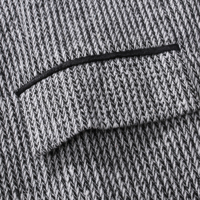 Striped Trim Double Breasted Men's Leisure Vest