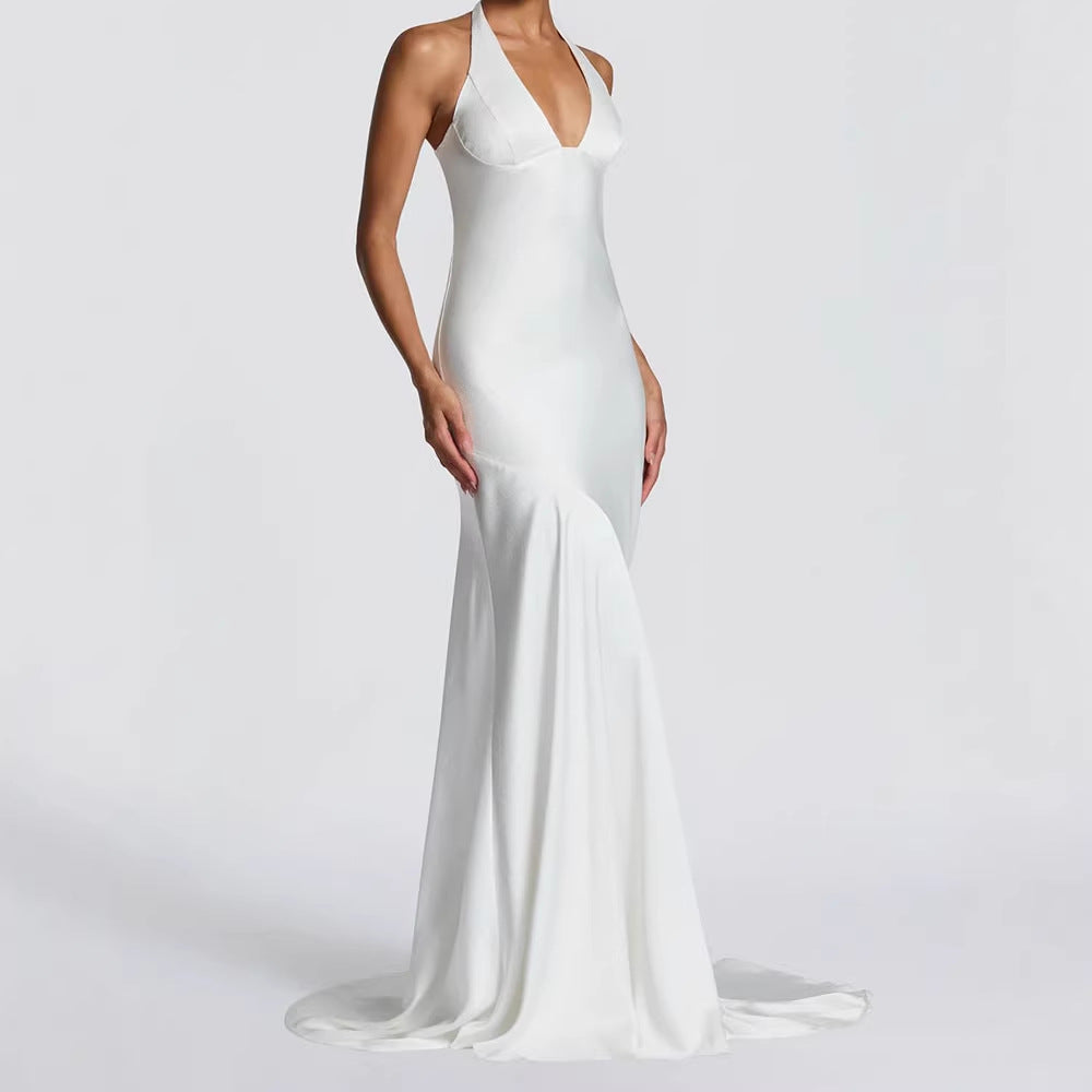 Womens Fashion V-Neck Sexy Slim-Fit Dress