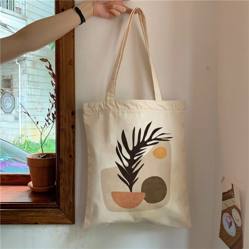 Plant Print Canvas Bag Personality Creative One-shoulder Student