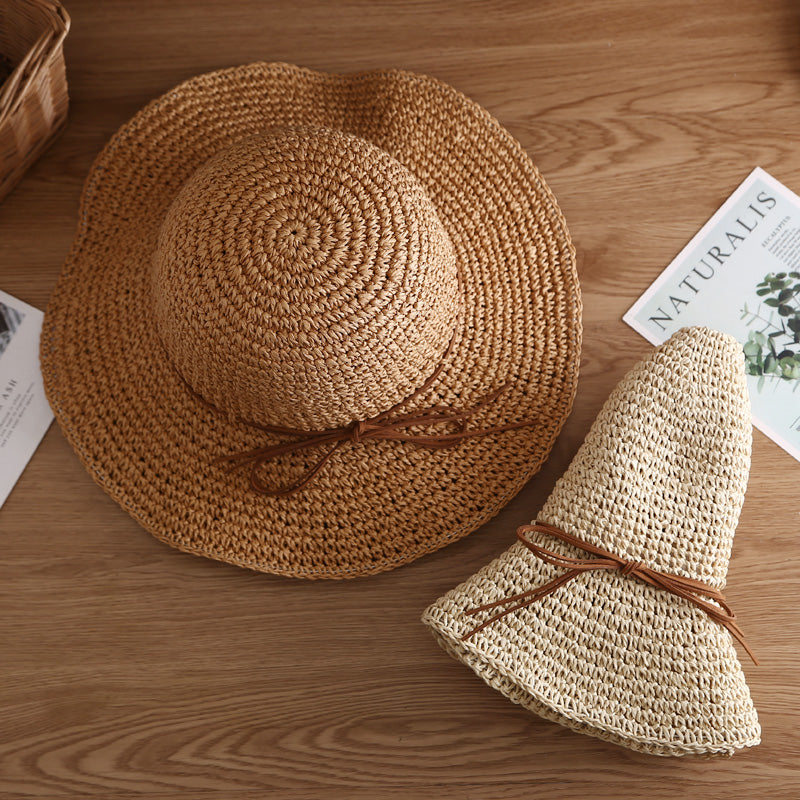 Women's Straw Versatile Travel Sunshade Beach Hat