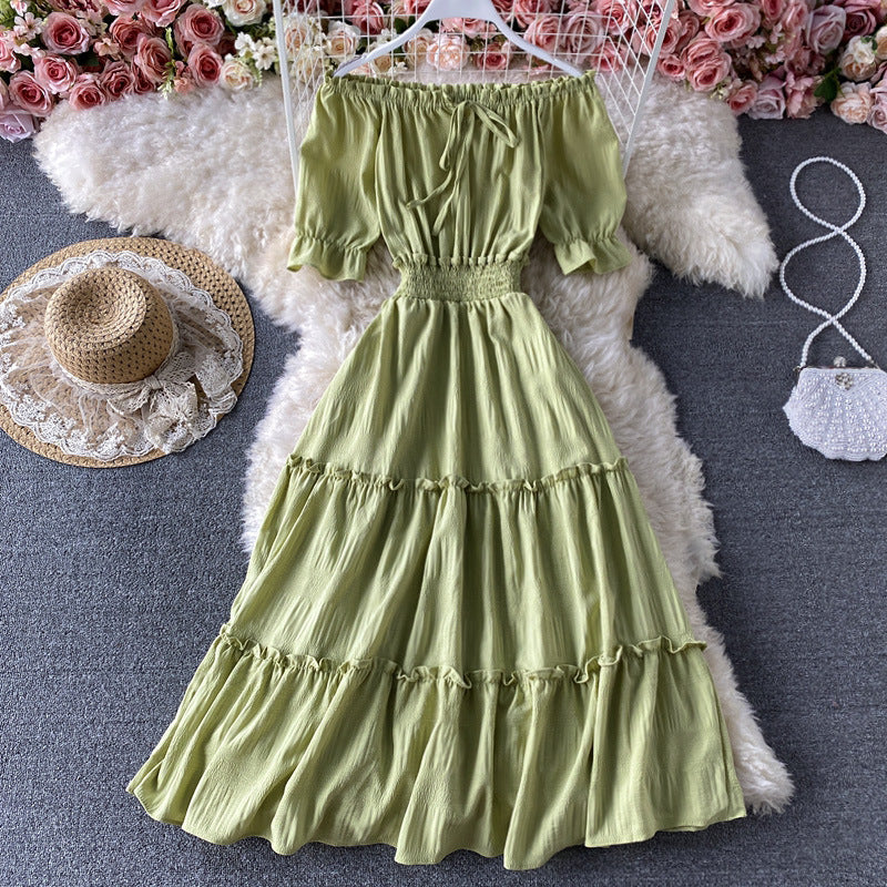 Summer New High Waisted A-line Midi Skirt