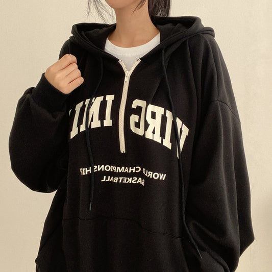 Casual Letters Hooded Pullover Women