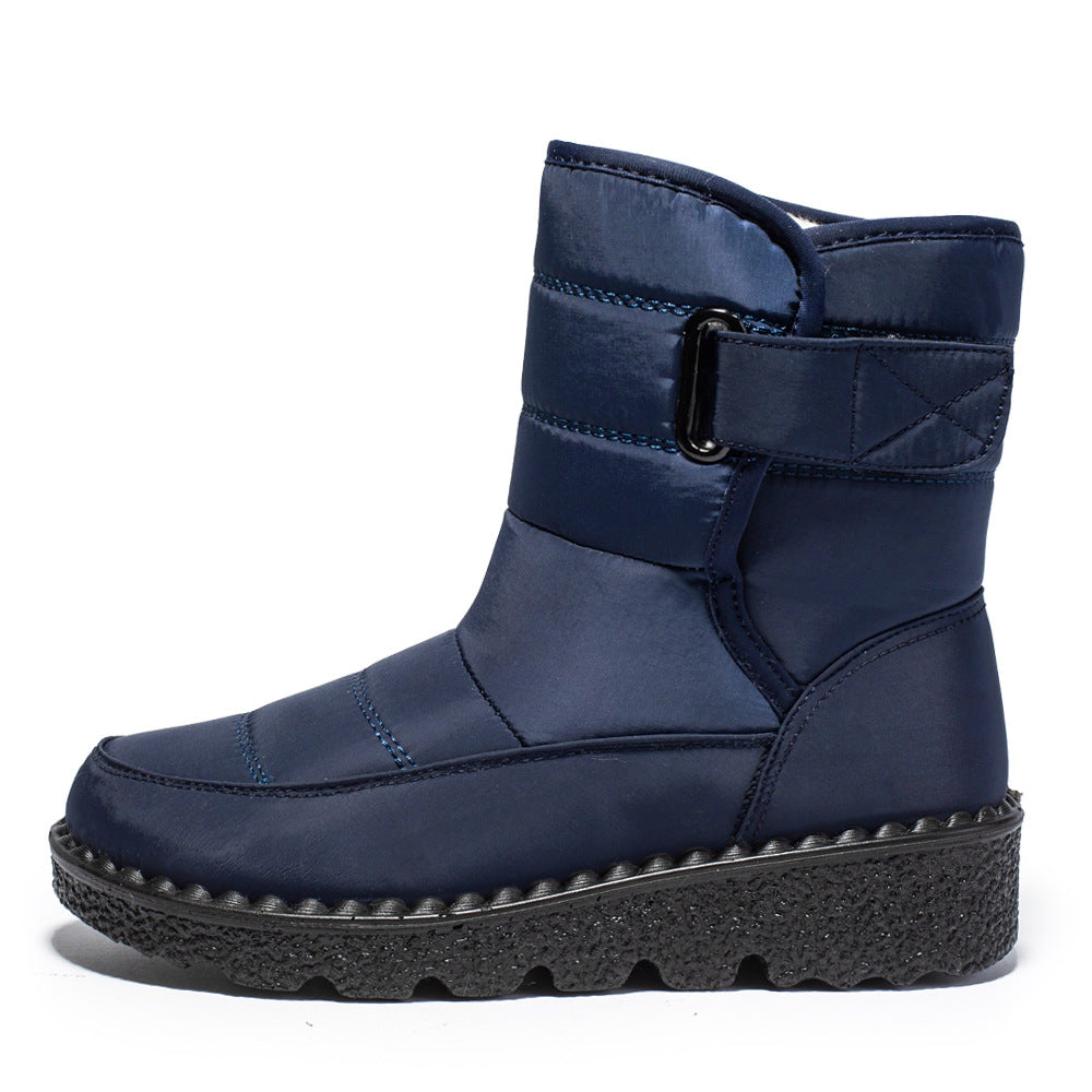 Winter Fabric Casual Cotton Shoes Mid-tube Artificial Wool Plus Velvet Thick Snow Boots