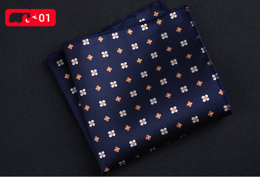 Men's Textured Retro Embroidery Jacquard Square Scarf