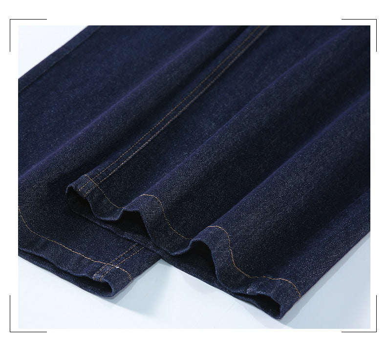 Dark Blue Jeans Women's Autumn Loose Large Size Wide Legs