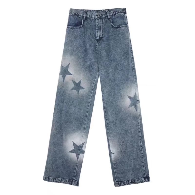 Men's And Women's Loose Straight Wide Leg Pants Jeans