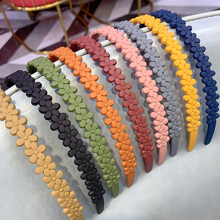 Rubber Paint Frosted Headband Candy Color Head Buckle Fixer Anti-broken Hair Accessories