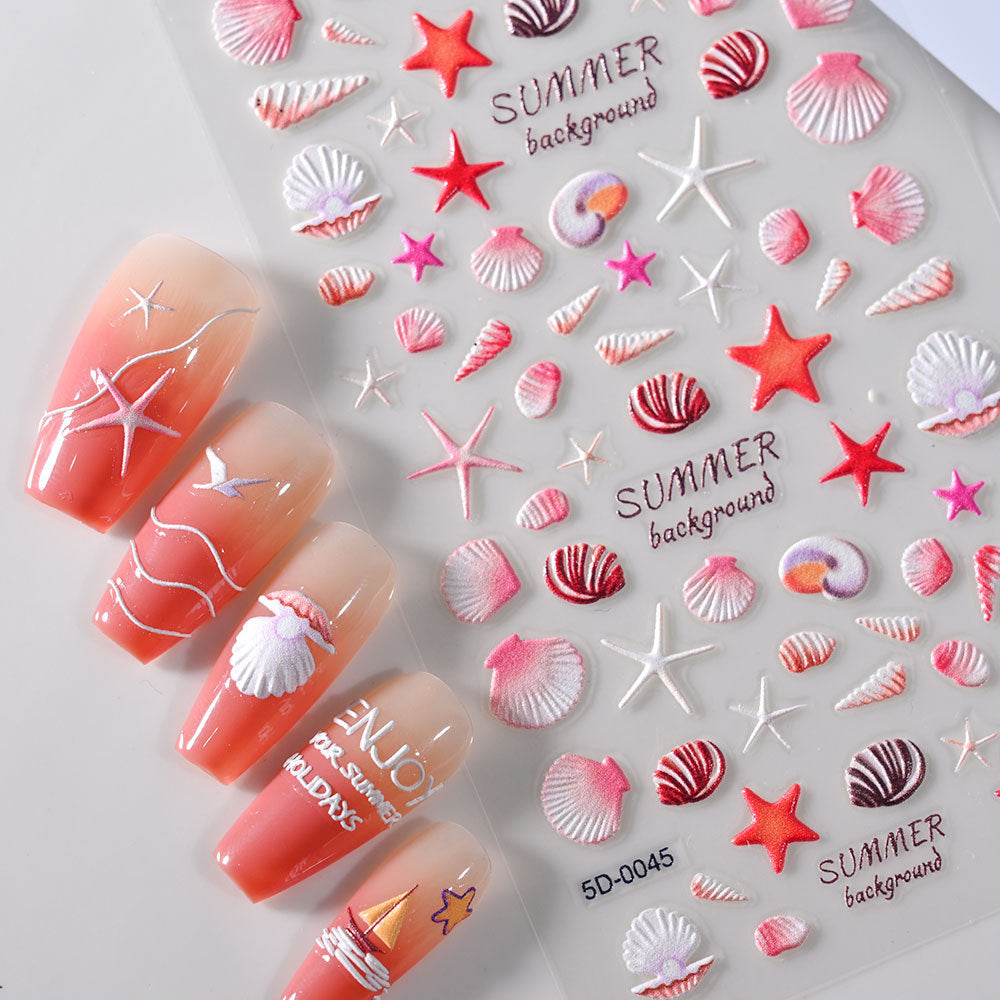 3D Ocean Wind 5D Relief Nail Sticker