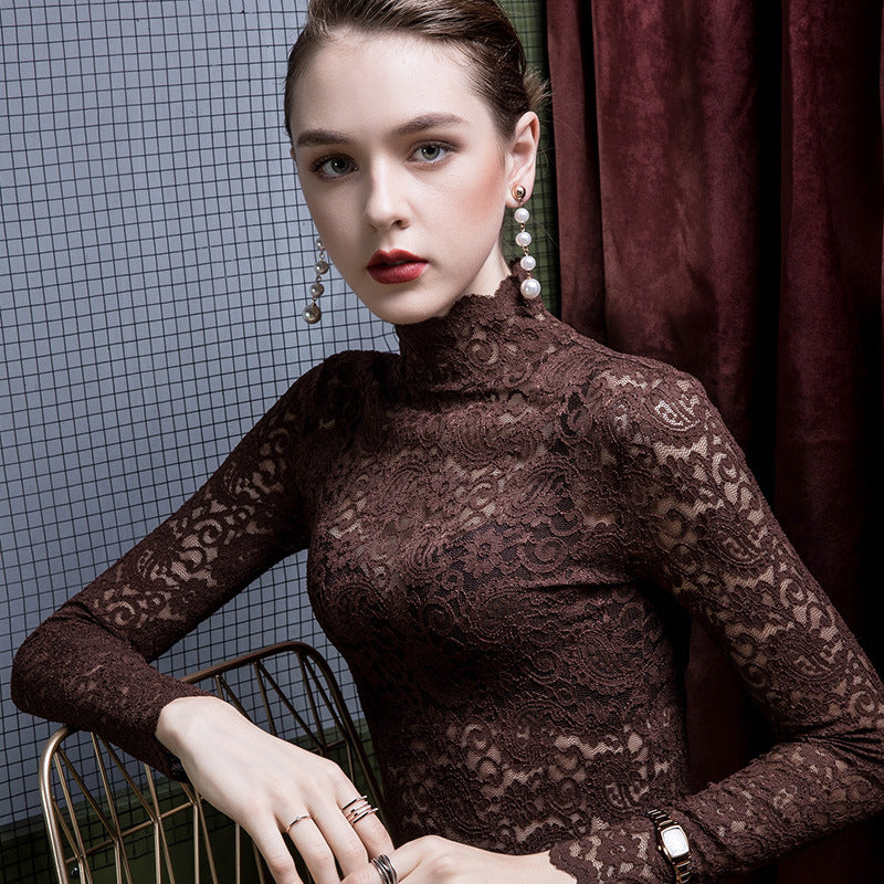 Women's Turtleneck Lace Bottoming Shirt
