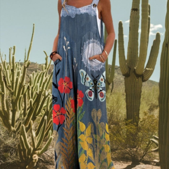 Abstract Printing Fashion Jumpsuit