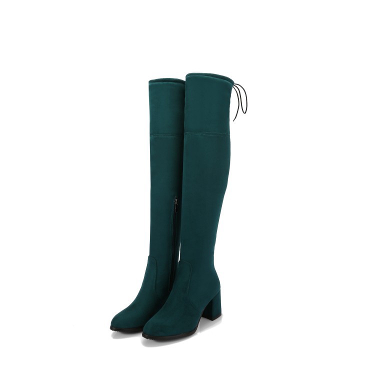 Winter Warm High-heeled Thick-heeled Over-the-knee Women's Boots