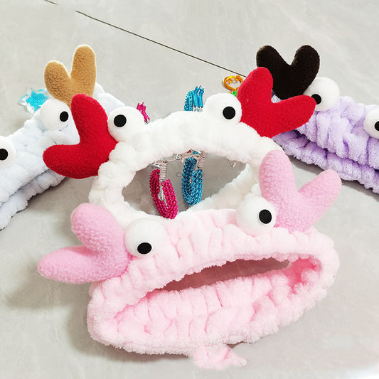 Cute Cartoon Crab Clip Face Wash Headband