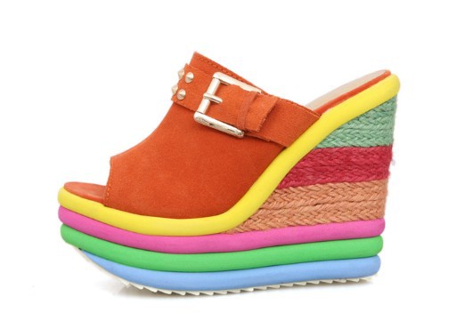 High heeled shoes