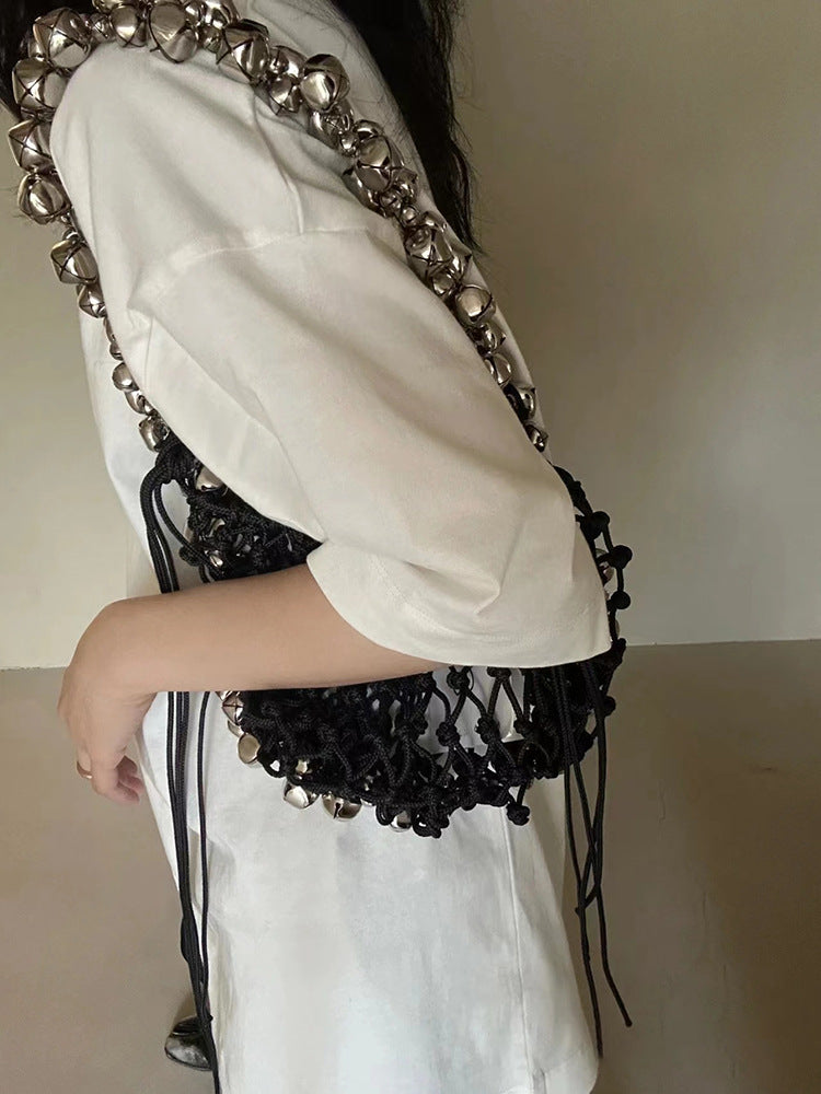Dark Silver Bell Portable Shoulder Underarm Bag