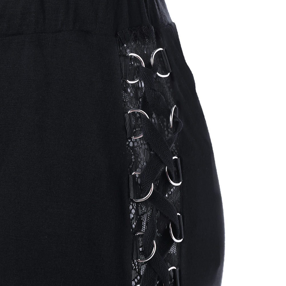 Womens Flared Pants With Lace Trim