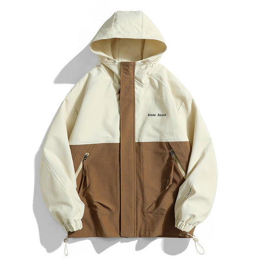 Casual Hooded Multicolor Jacket Men