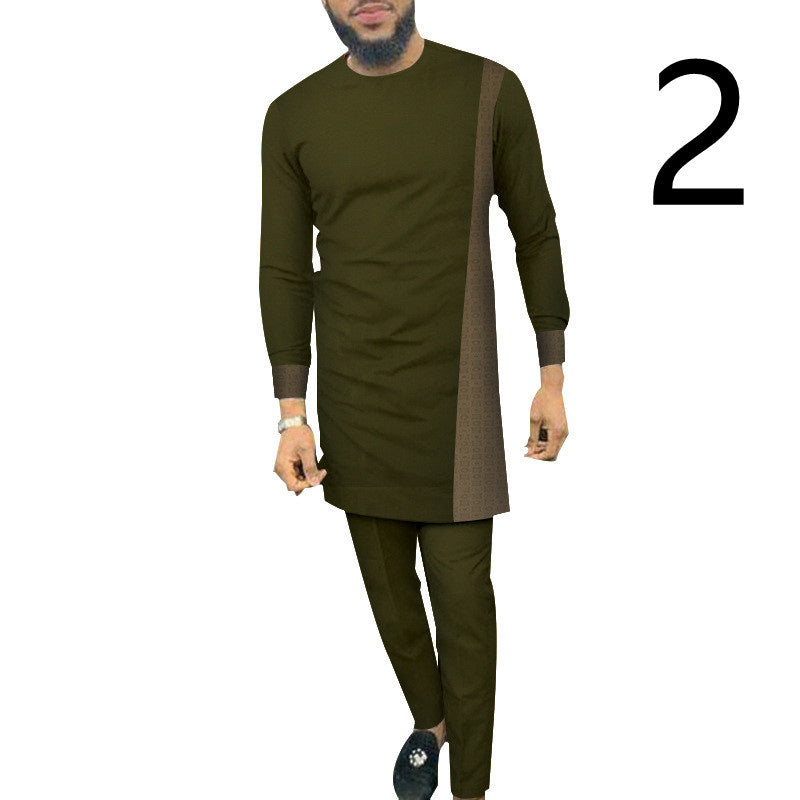 Men's Casual Long-sleeved Top And Pants Suit