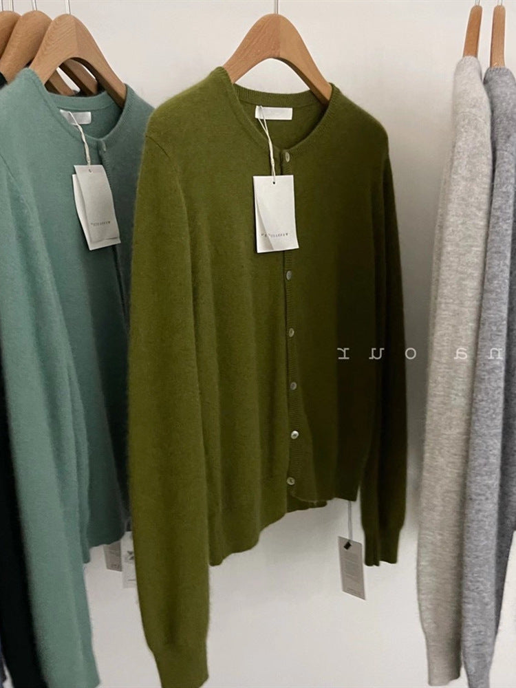 Raccoon Velvet Short Thickened Coat Cardigan Women's Design Sense Niche Small Wool Sweater