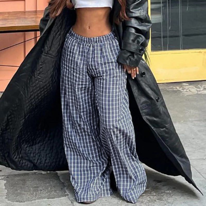 Lace-panelled Elastic-waist Drawstring-cinched Loose-fitting Pants
